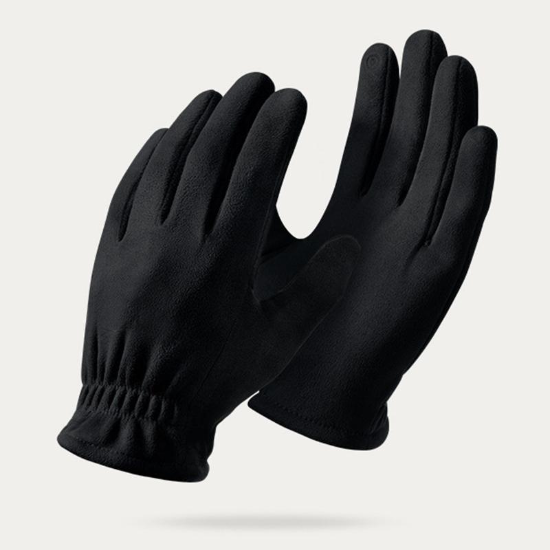 Winter Outdoor Cycling Suede Leather Gloves for Men Windproof Thick Warm Gloves Touch Screen Soft Skiing Gloves Accessories