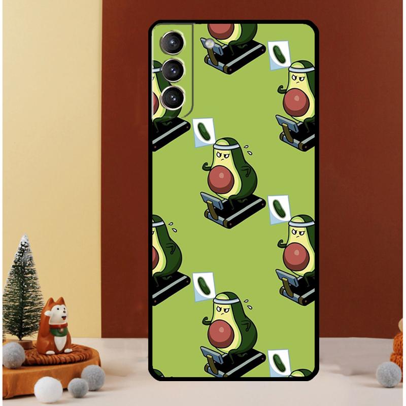 Cute Cartoon Avocado Fitness Case For Samsung Galaxy S24 S26 Ultra S21 S22 S20 S23 S25 Ultra S10 Plus S25 FE Cover Funda