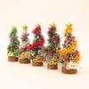 1/12 Dollhouse Mini Christmas Tree Cedar Tree Model Dollhouse Xmas Scene Decor Ornament Doll House Festival Decoration Toys