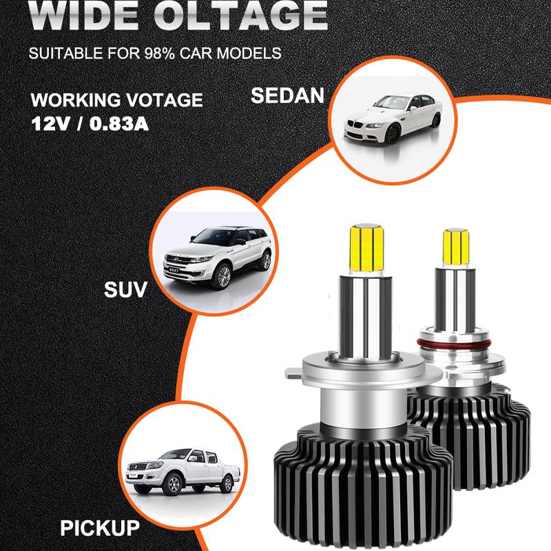 360° Led Car Headlight Bulb Super Bright Spotlight High Power 70W H1 H4 H7 Fast Start Auto Fog Lamps