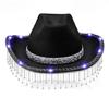 Glittering Powder Caps Fringed Diamond LED Cowboy Hat Bachelorettes Party Hat