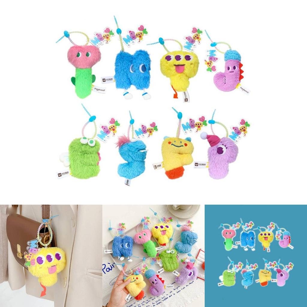 Cute Monster Plushie Keychain With Pp Cotton Filling For Bag Accessories