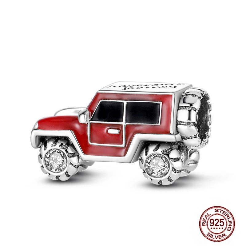 Fits Original Red Colorful Charmscopper Love Heart Bike Travel Race Car For Women Bracelet Christmas Gift Beads Diy Jewelry