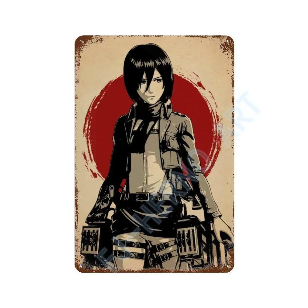 Japan Retro Anime Demon Slayer My Hero Academia Jujutsu Kaisen Metal Tin Sign Plaque Wall Art Home Kids Room Decorative Plates