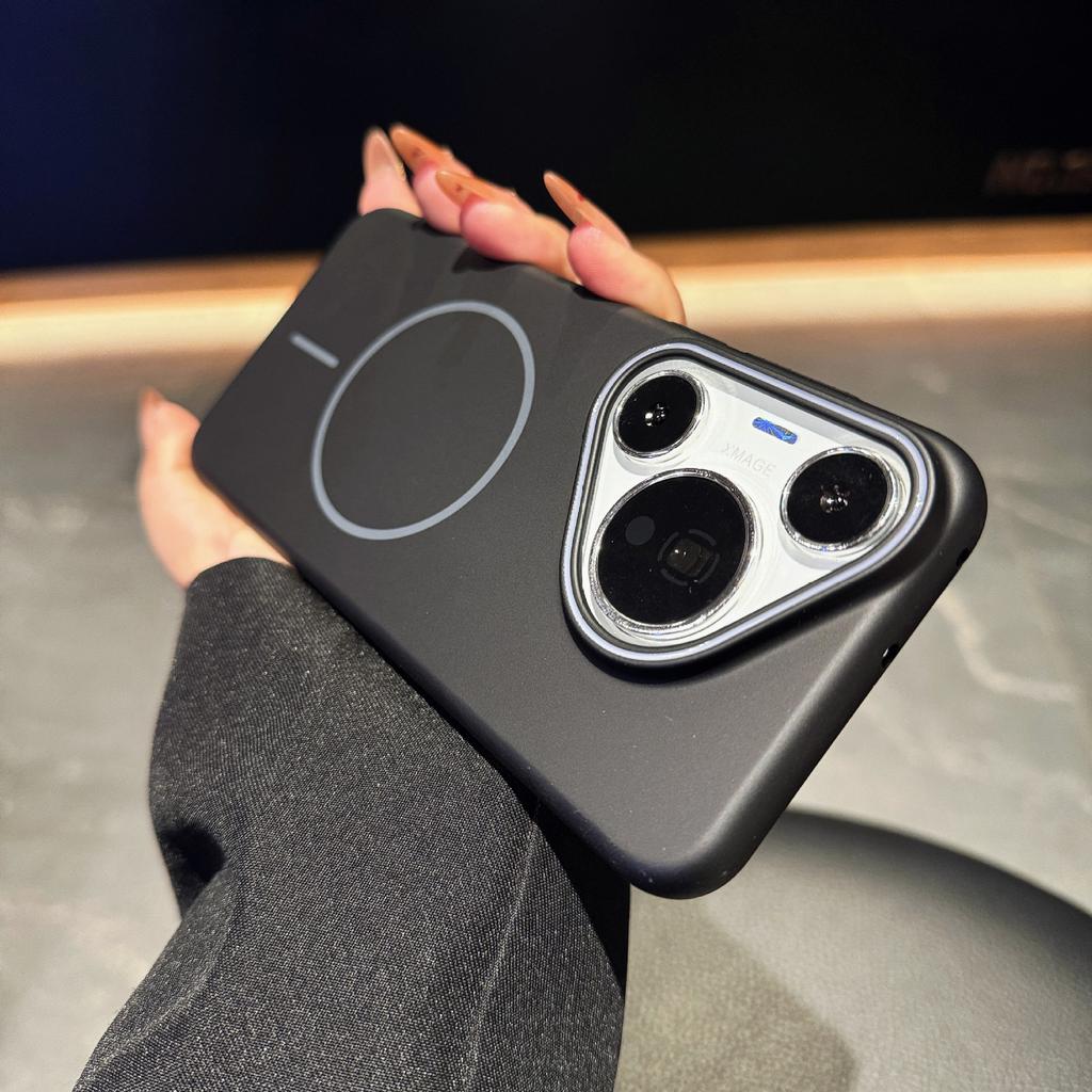 Suitable for Huawei P70 Ultra Soft PC Magnetic Suction Phone Case P60pro Solid Color Skin Feeling P50 Protective Case Large Hole