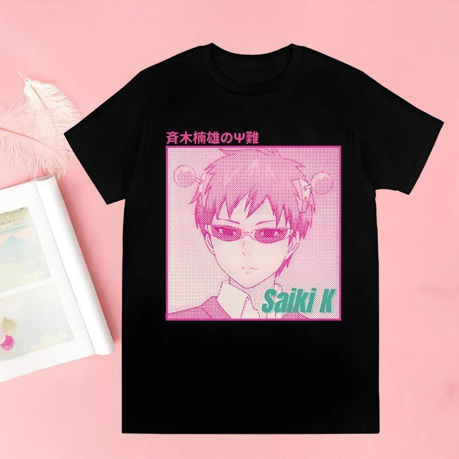 

Футболка Saiki K Kusuo No Psi Nan для мальчиков, Harajuku, графические топы, каваий, мужская, Катастрофическая жизнь Сайки Кусуо, футболка, дропшиппинг S чёрный