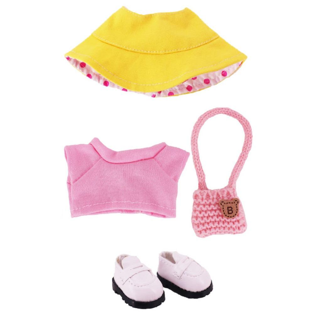 

1 set Fisherman s Hat 17cm Labubu Pendant Clothes Labubu Doll s Clothes Set Cotton Doll Accessories style 6