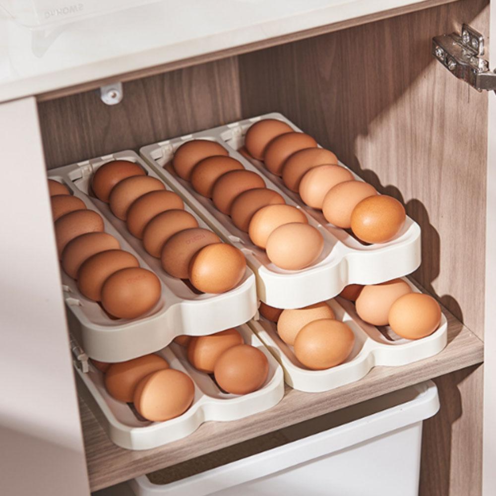 Folding and Rolling Egg Rack, Refrigerator Side Door Storage Egg Rack, Kitchen Organizing and Storage Artifact Egg Rack