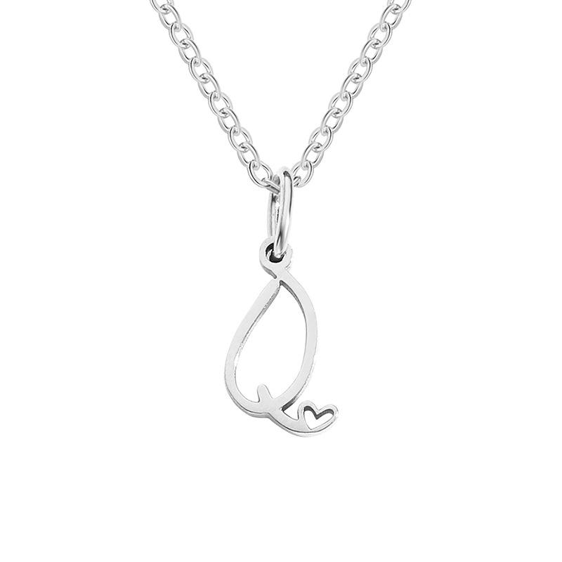 eManco Women's Niche Stainless Steel Letter Clavicle Necklace