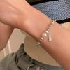 Women's High-End Silver Baroque Pearl Beaded Bracelet with Adjustable Elastic String