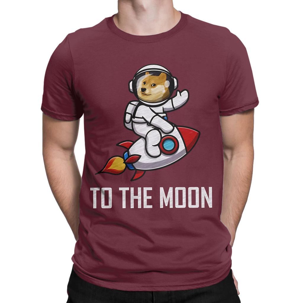 Dogecoin To The Moon Rocket Funny 100 Cotton Tshirt Dogecoin Tees Tops For Unisex