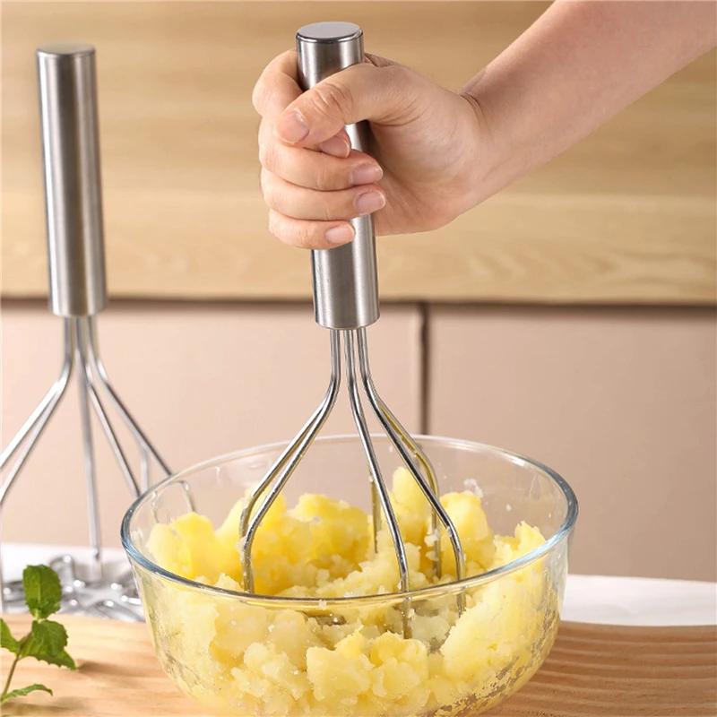 Kitchen Gadget Creative Mud Press Masher Puree Juice Maker Stainless Steel Potatoes Crusher Pusher Fruit Tools