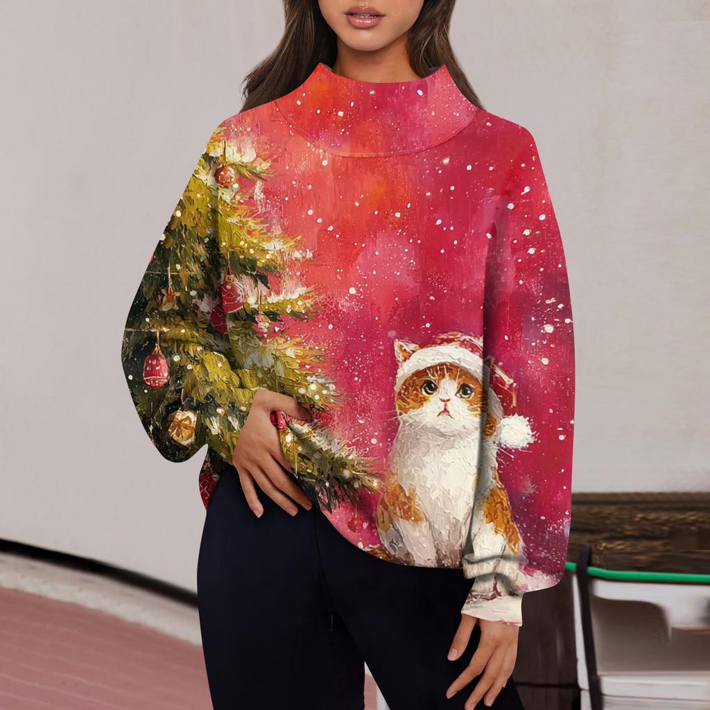 Women's Sweatshirt Sports Flannel Sweatshirt Long Sleeve Top Casual V-Neck Sweatshirt