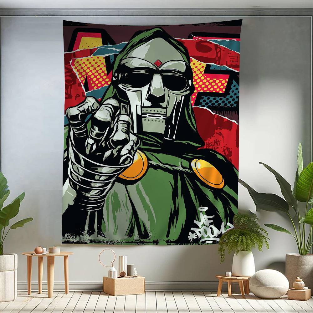 Rap Singer MF DOOM Printed Large Wall Tapestry Hanging Tarot Hippie Wall Rugs Dorm Home Decor