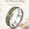 8mm Star Flower Pattern Stainless Steel Ring Butterfly Star Moon Red Rose Color Ring Women