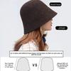 Australian Wool Bucket Hat Women's Autumn and Winter Light Luxury High-end Feeling Showing Face Small Bucket Hat, Cold Wind British Warm Hat