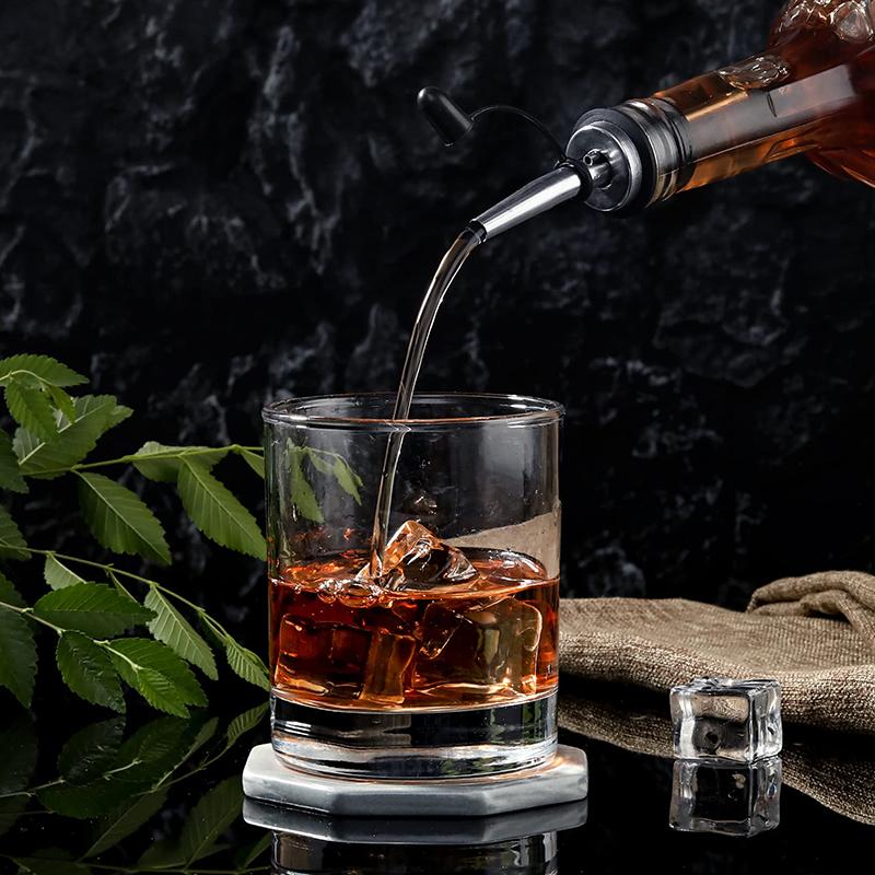 3ks/6ks/12ks Nerezová oceľ Zátka na fľašu s alkoholom, olejom, vínom, nepriepustná, zapečatená nálevka, ústny dávkovač, kužeľová na ocot
