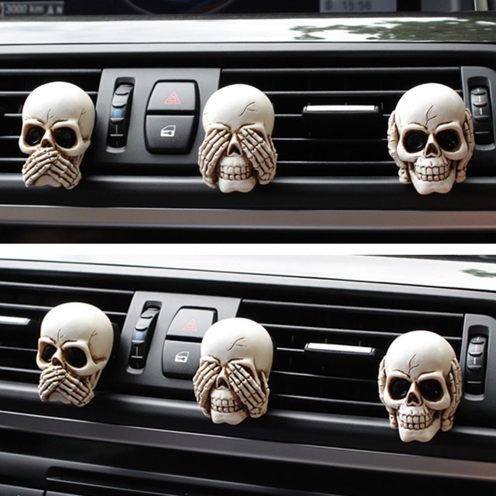 Car Accessory Unique Skull-shaped Car Perfume Clips Vent Holders for Air Stylish Accessories for Car Vent Air Conditioner