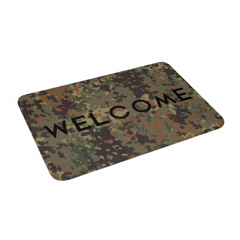 Flecktarn Camo Floor Door Bath Kitchen Mats Anti-Slip Outdoor Military Camouflage Doormat Toilet Entrance Rug Carpet Footpad