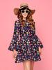 Retro 1970s Hippie Disco Print Women's Dress
