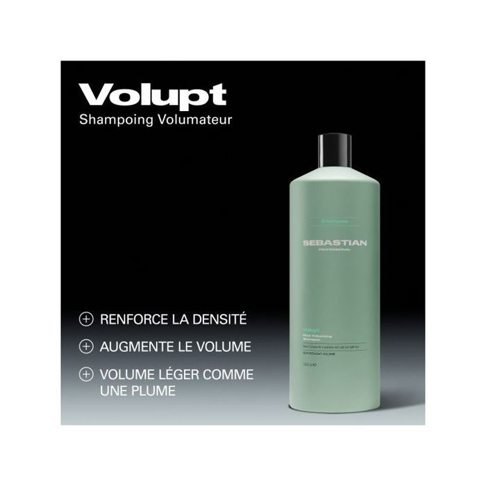 Volume Shampooing volumisant professionnel VOLUPT : augmente le volume et la densité des cheveux. 1000 ml
