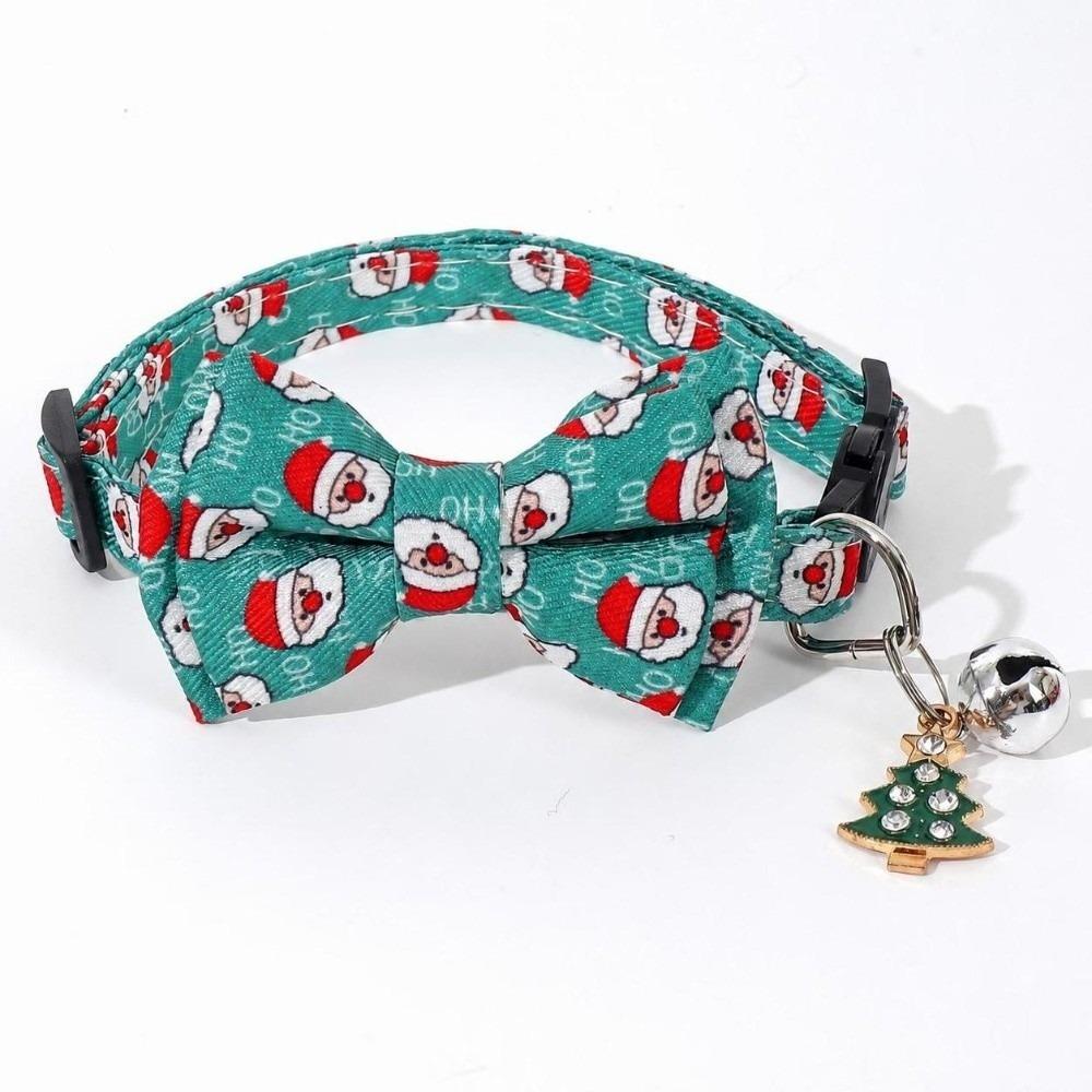 Adjustable Christmas Cat Collar Detachable Safety Breakaway Collar Pet Bow Tie Collar Daily