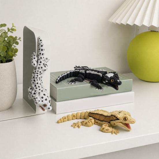 3D Printed Lizard Ornament, Articulated Lizard Fidget, Magnetic Lizard Figurine with Movable Joints, Animal Action Figure Magnet for Desktop