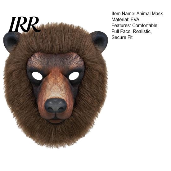 Máscara de Oveja con Visión Clara Máscara de Animal Realista, Oso Pardo Cara Completa Suave Cosplay para Fiesta de Disfraces de Halloween Accesorios Textura del Pelo