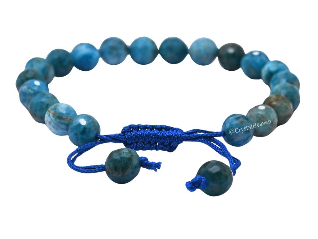 Certified Apatite Bracelet for Women Men with Healing Crystal and Reiki Stone - Beautiful Gemstone Faceted Beaded Bracelet for Balance, Harmony &