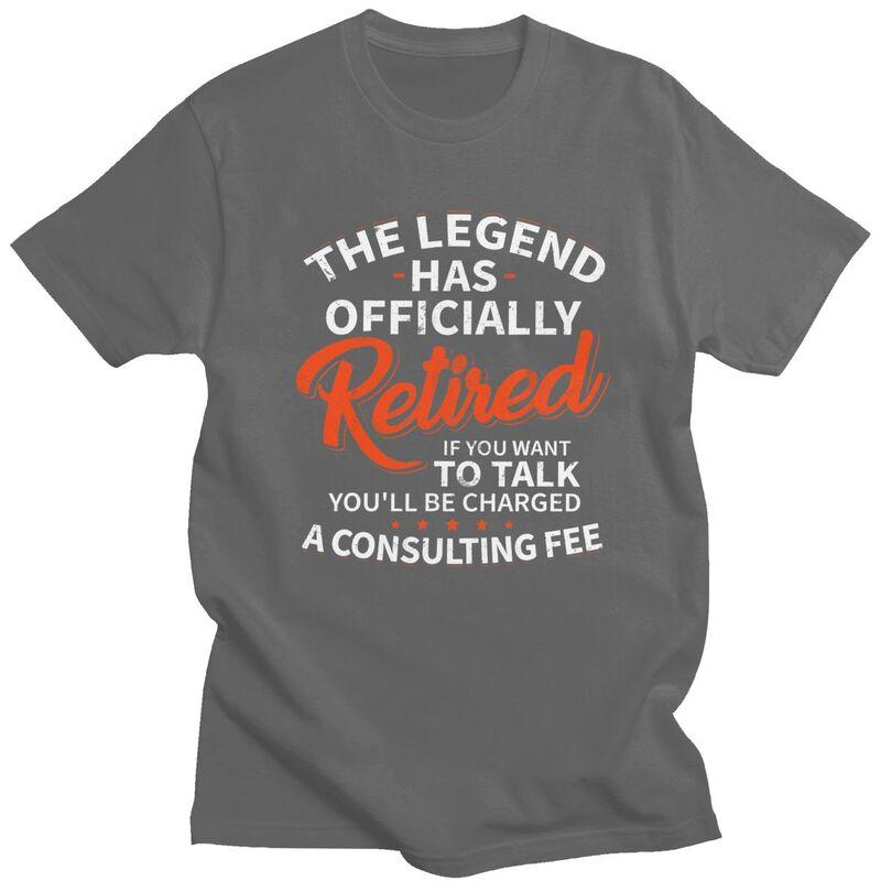 The Legend Has Retired Officer Officially Retirement T Shirt for Men Tshirts Short Sleeve Tee Shirt Slim Fit Clothing