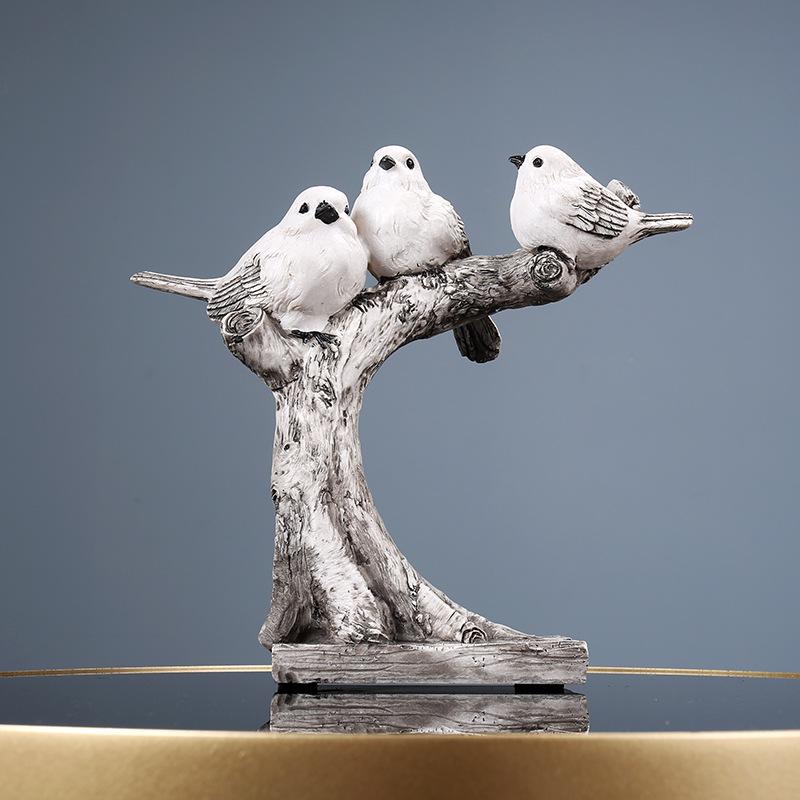 Creative Bird Family of Three Ornament for Home or Wine Cabinet Decoration