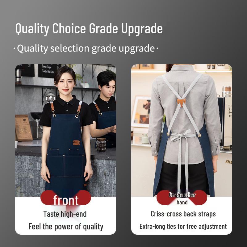 Custom Waterproof Dirt-Resistant Canvas Apron for Catering and Kitchen Workwear