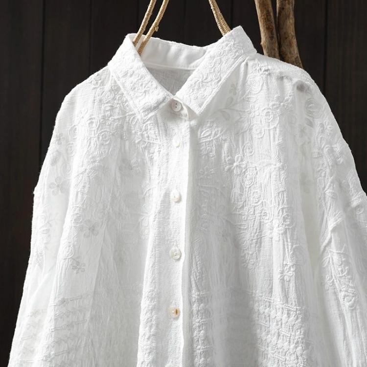 New Spring Fashion Lace Blouse Women Long Sleeve Casual Loose Basic Tops White Tee Shirt