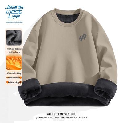 JEANSWEST LIFE Herren Schweres Fleece Rundhals-Sweatshirt