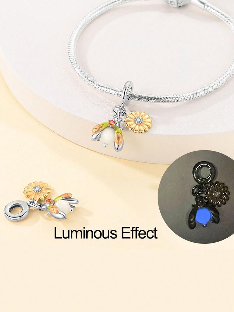 Charms Plata Firefly Daisy Beads Charm Copper Plated Fit Charms Copperoriginal Bracelet For Jewelry Making Diy Charm