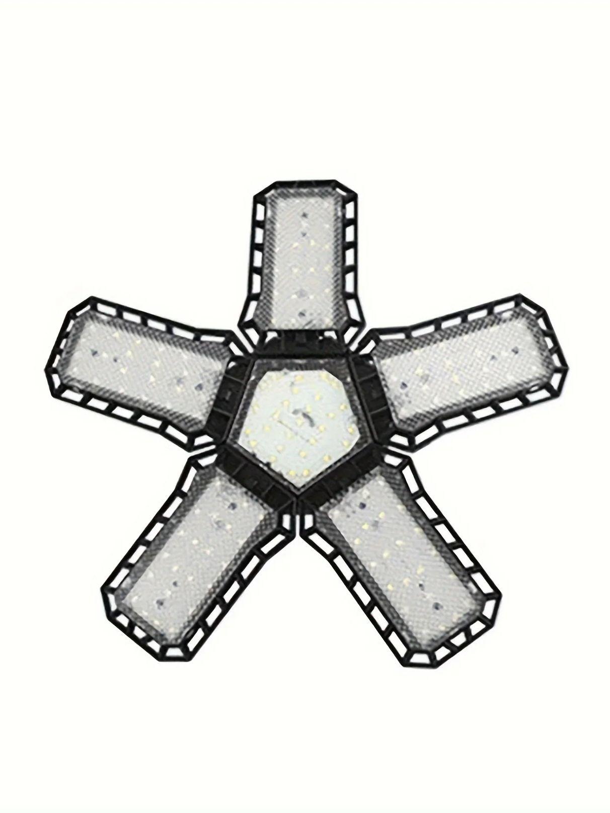 

1 сверхяркий светодиодный светильник для гаражного освещения с регулируемой панелью и деформируемой потолочной лампой, подходит для складов и т. д. чёрный