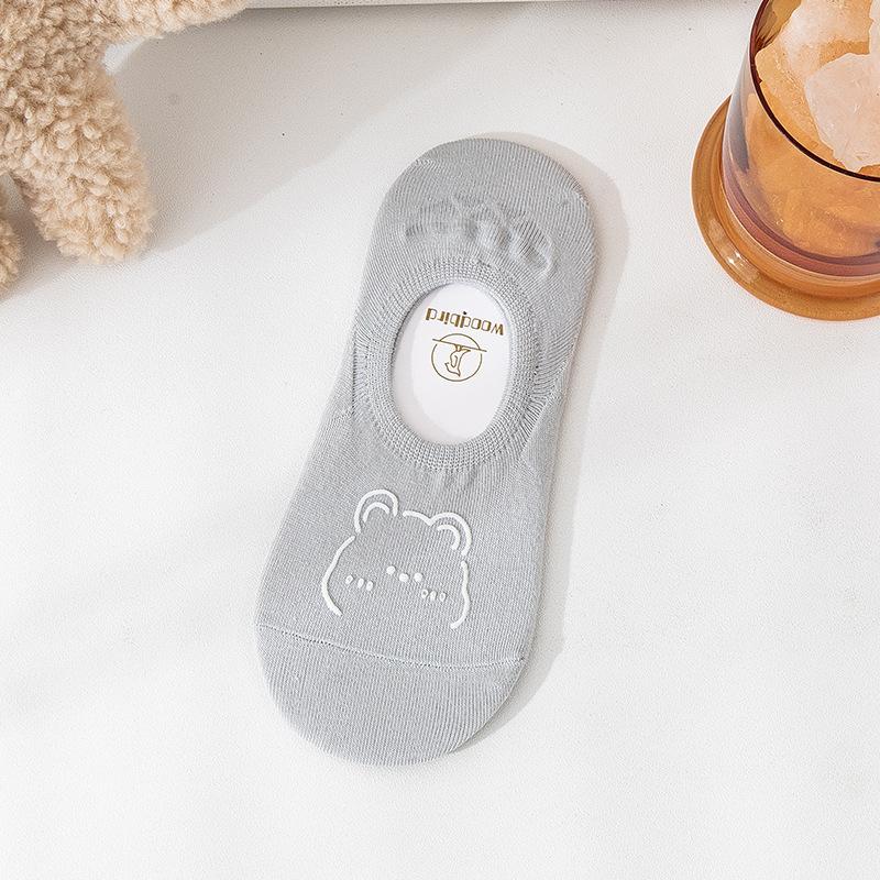 

Женские летние тонкие носки-следки с низким подъемом и невидимым верхом однотонные, не спадают. 1 pair светло-серый