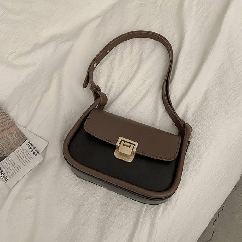 

Осень-зима новая сумка из искусственной кожи, модные контрастные цвета, сумки под мышками, сумка через плечо, маленькая квадратная сумка на одно плечо, текстурированная