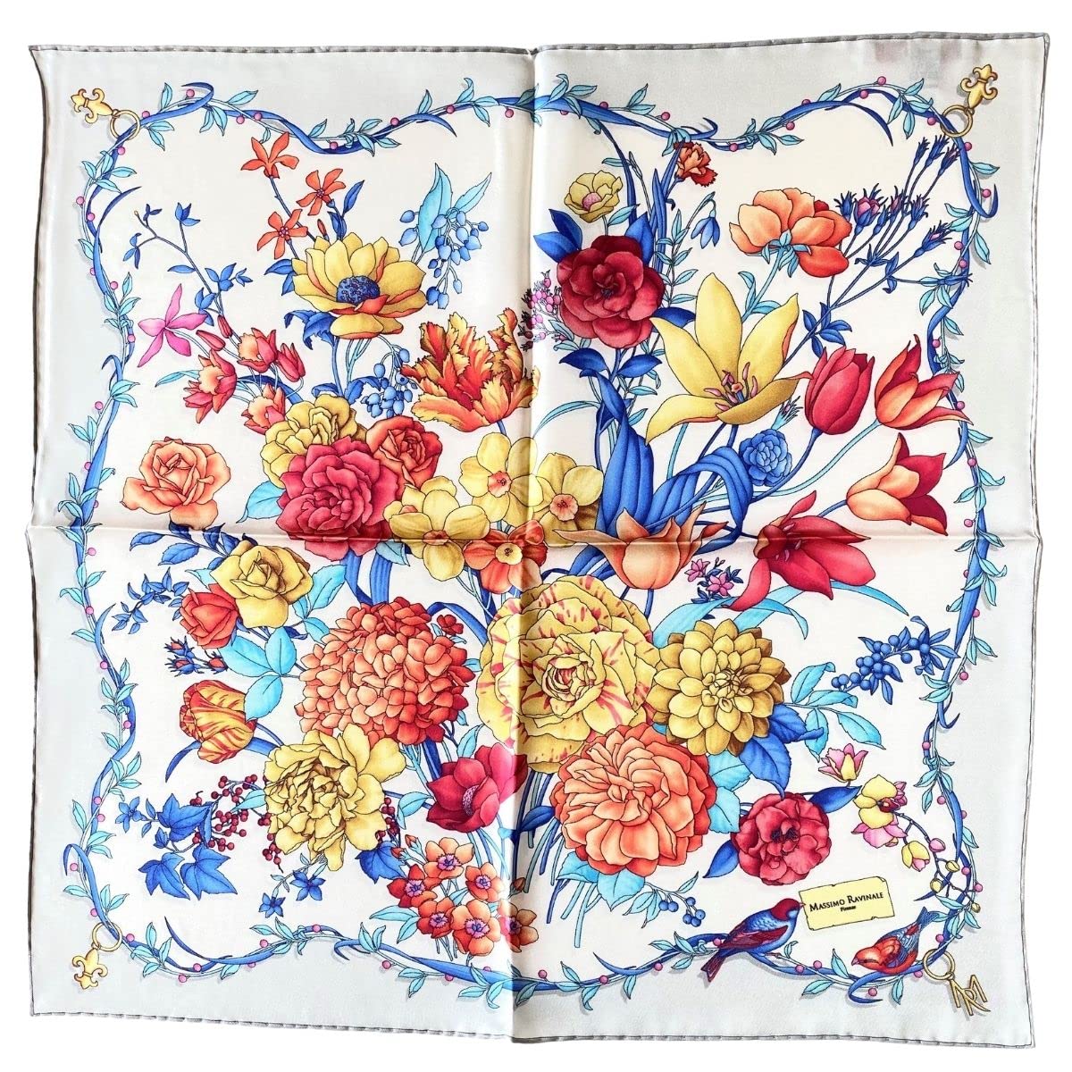 

Massimo Ravinale Шелк 85x85см Сделано в Flower Garden и Bianco Женский 100% Шарф, Большой, Квадратный, Италия, Птицы,