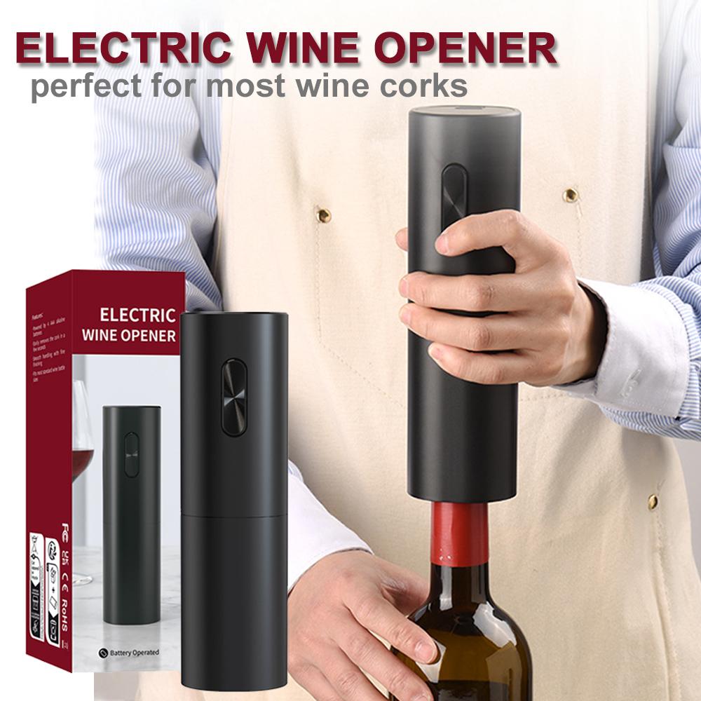 Cordless Automatic Wine Bottle Opener Battery Operated Spiral Corkscrew with One-Click Button Easy Cork Removal for Home Kitchen Bar Restaurant Use