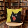Black Cat Yellow Cartoon cushion cover Home Office Birthday Anniversary Gifts Soft Skin Friendly Cushion Cover