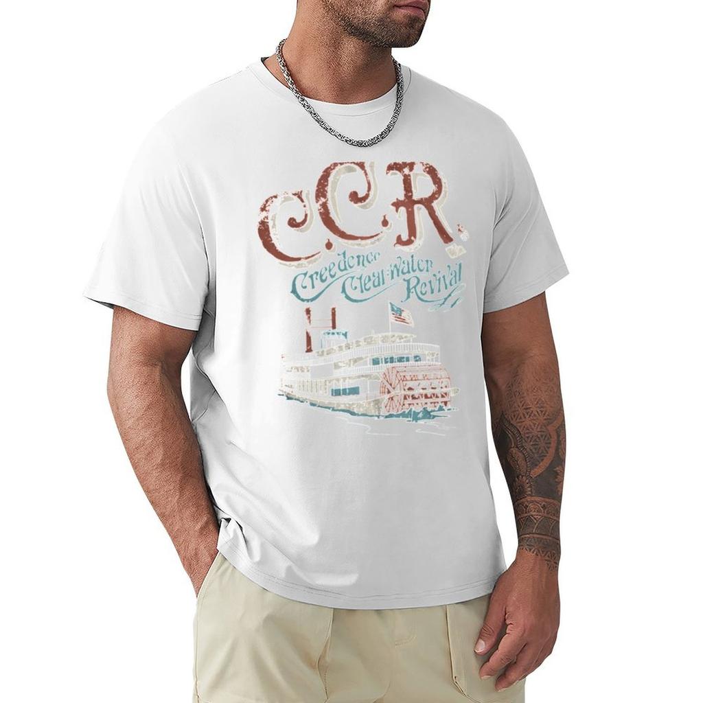 Rollin On The River Ccr American Rock Band Tshirt Summer Fashion Casual Tee Shirt