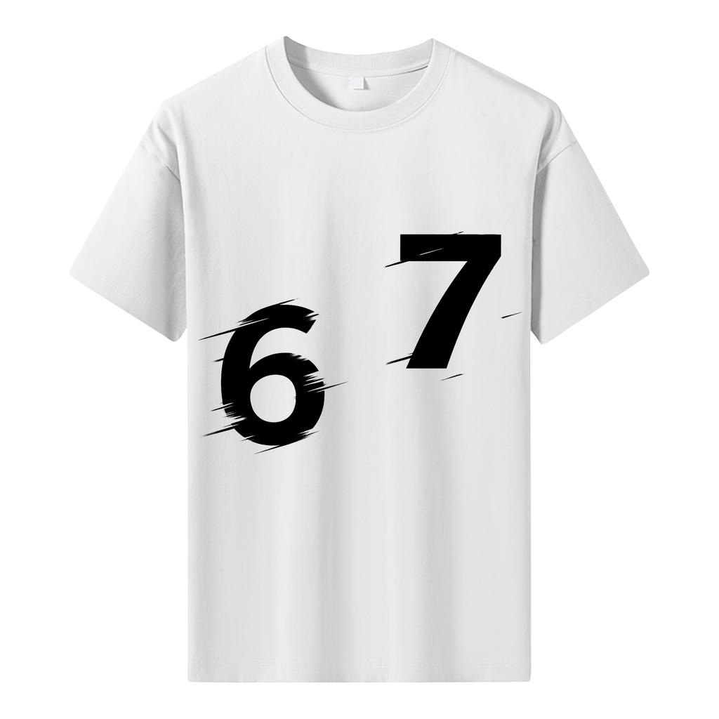 Pánské tištěné tričko s krátkým rukávem Pánský volný ležérní top s krátkým rukávem