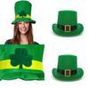 St. Patrick's Day Irish Leprechaun Shamrock Velvet Hat Adult Fancy Dress Accessory