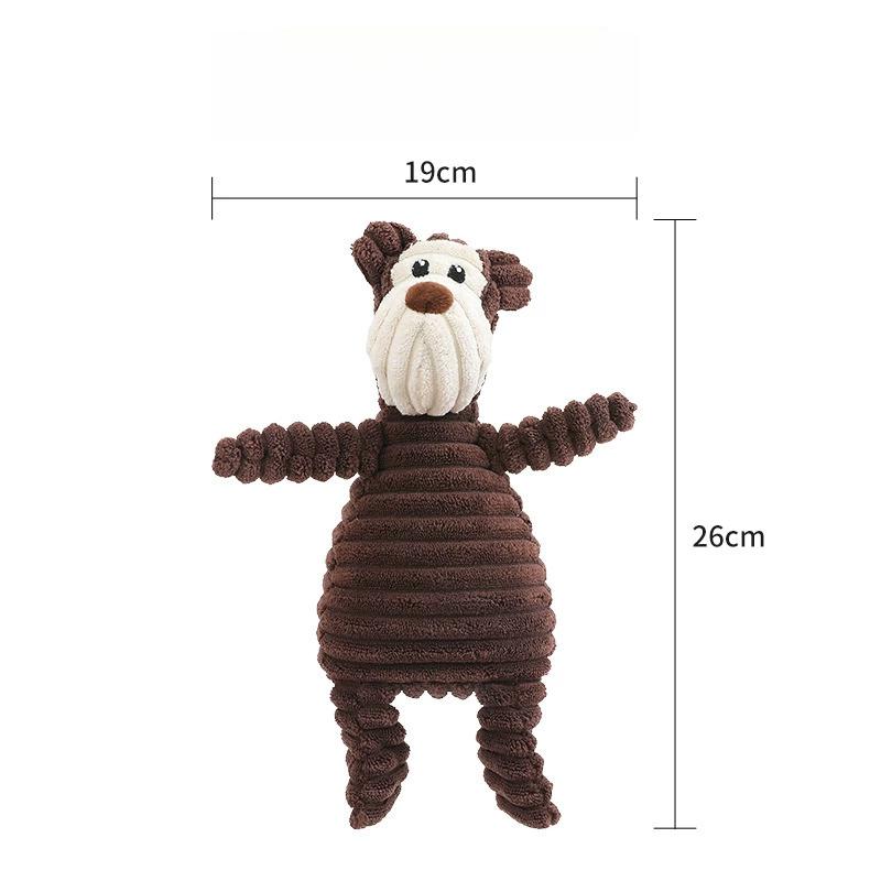 Hundespielzeug mit Geräuschen, niedliches Spielzeug aus Cordstoff in Tierform, lindert Langeweile, interaktives Spielzeug zum Zähneknirschen für Haustiere, Heimtierbedarf