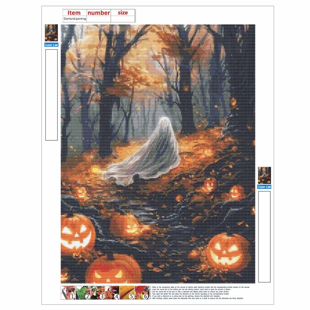 DIY Diamond Painting Canvas Autumn Forest Pumpkin Design 5D Full Drill Art Creative Leisure Craft Home Decor For Wall Art Gift