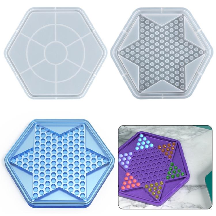 Checkers Silicone Mould DIY Crystal Epoxy Mold Three-dimensional Checkers Board