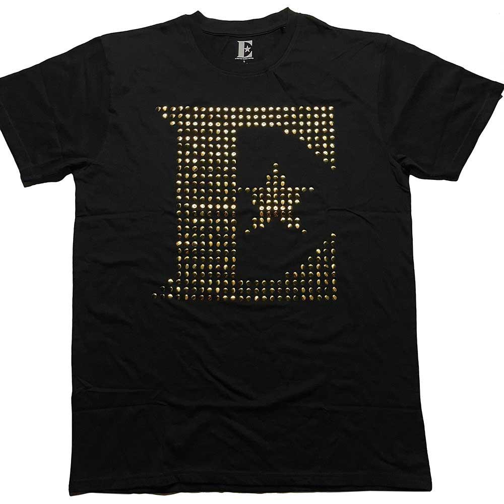 Men s Elton John E Logo T-shirt Medium Black XL