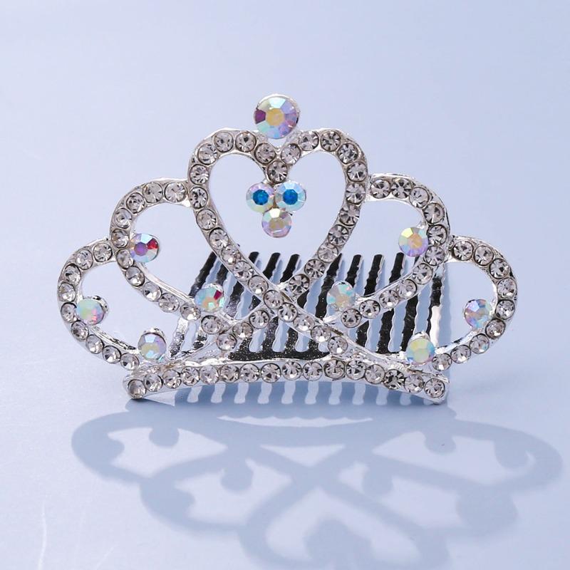 Crown Tiara Children's Princess Rhinestone Crown Hair Comb, Little Girl Birthday Gift Baby Hair Accessories Comb Accessories