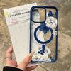 For iPhone 17 16 15 14 13 12 Pro Max 15 16 Plus 17 Air 11 Night White Rose Pattern Macaron Magnetic Tramsparent Phone Case Cover